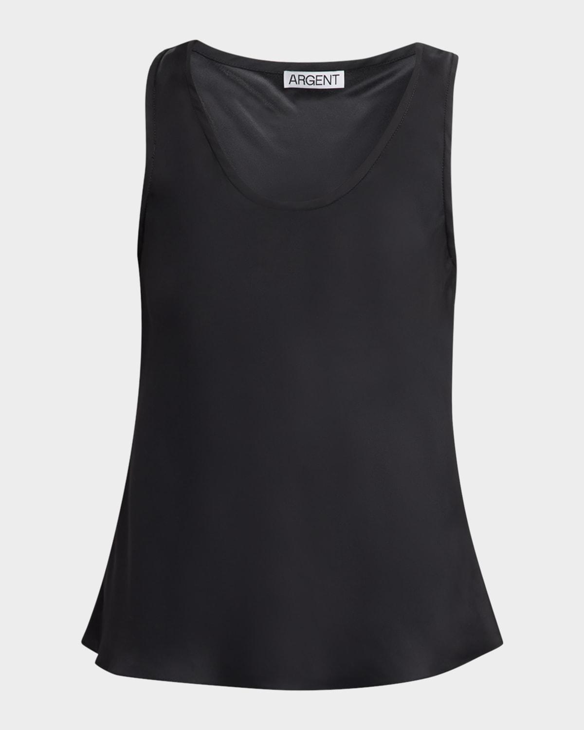 scoop-neck silk charmeuse tank