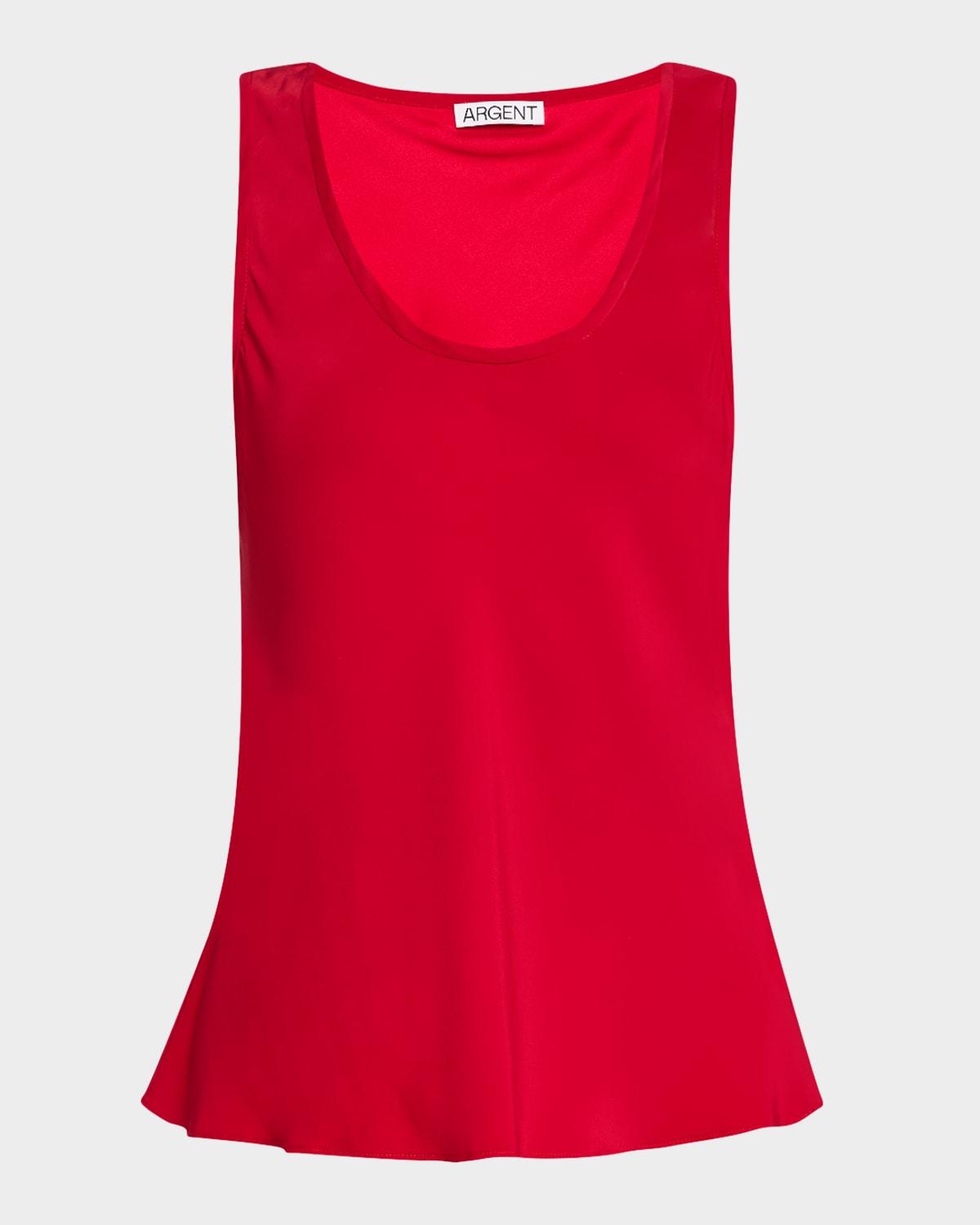 scoop-neck silk charmeuse tank