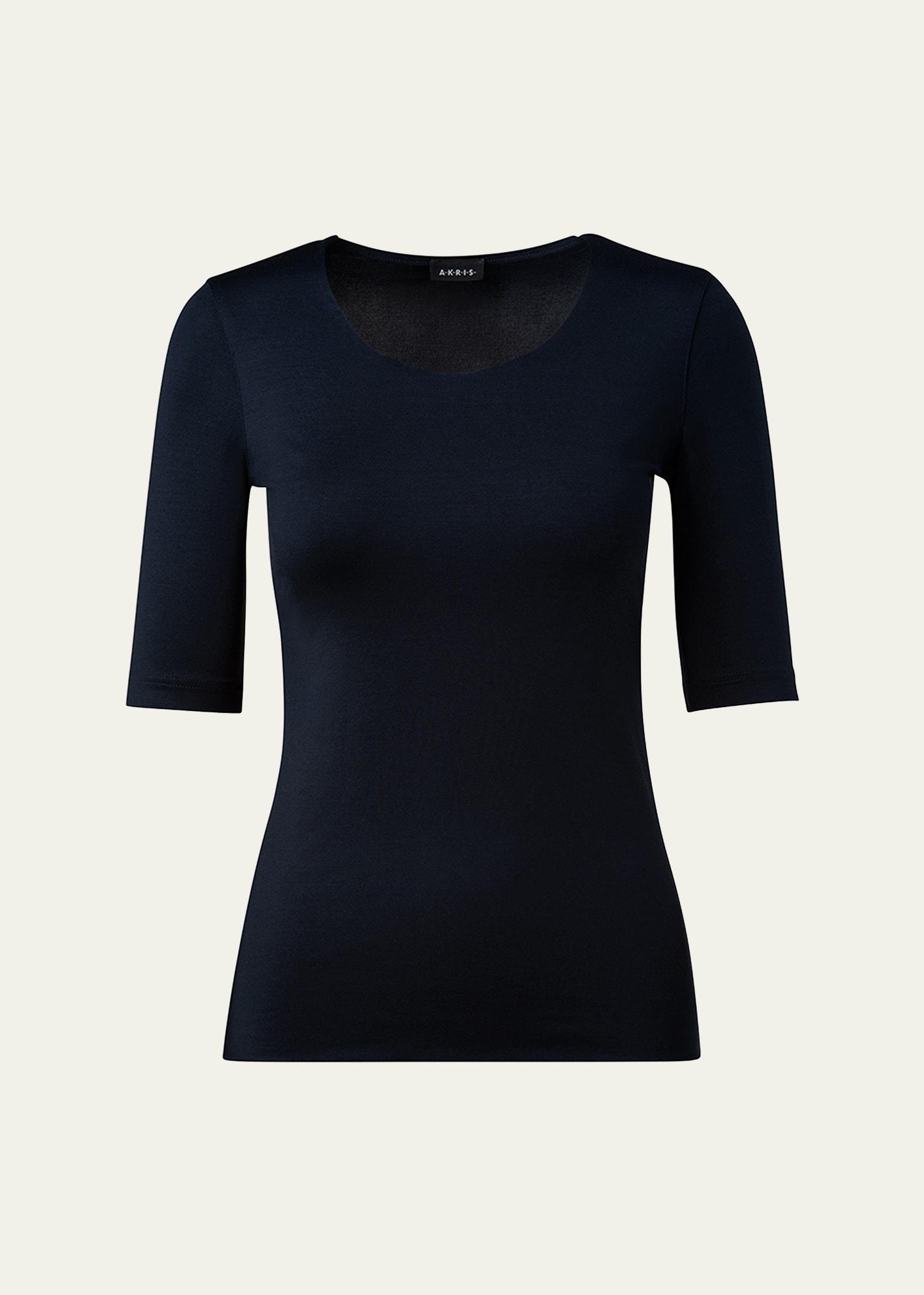 scoop-neck silk jersey t-shirt