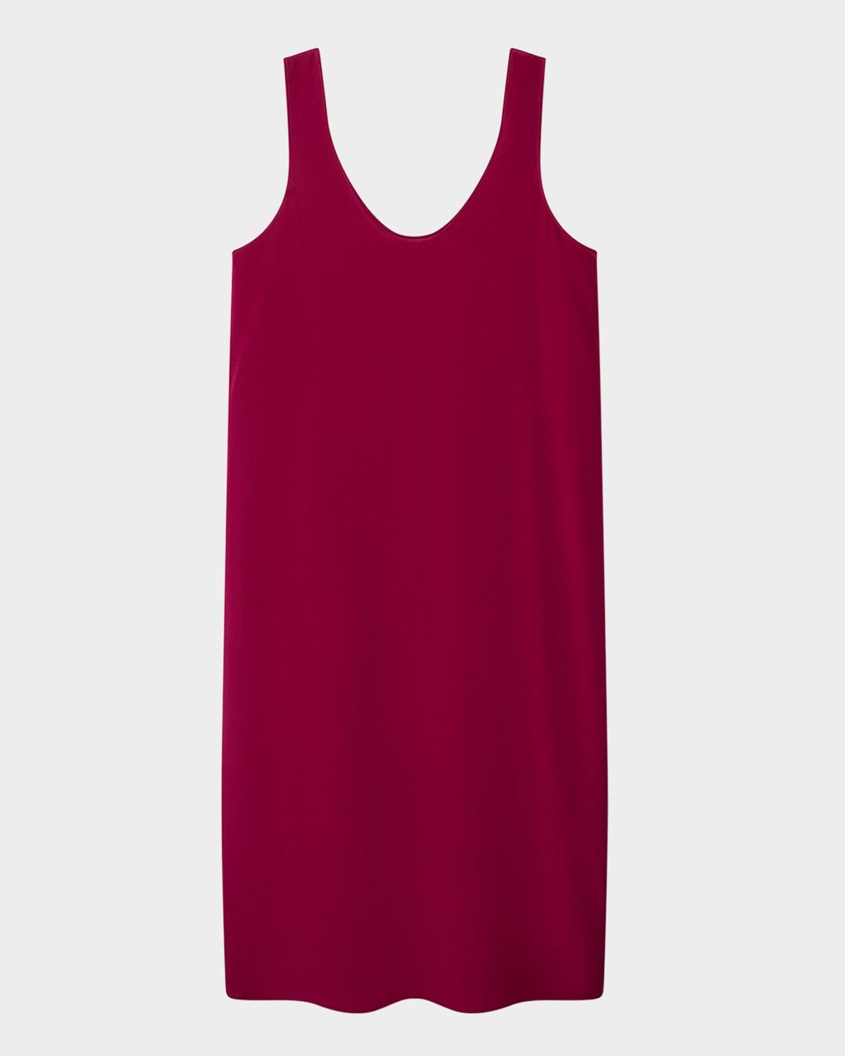 scoop-neck silk midi tank dress