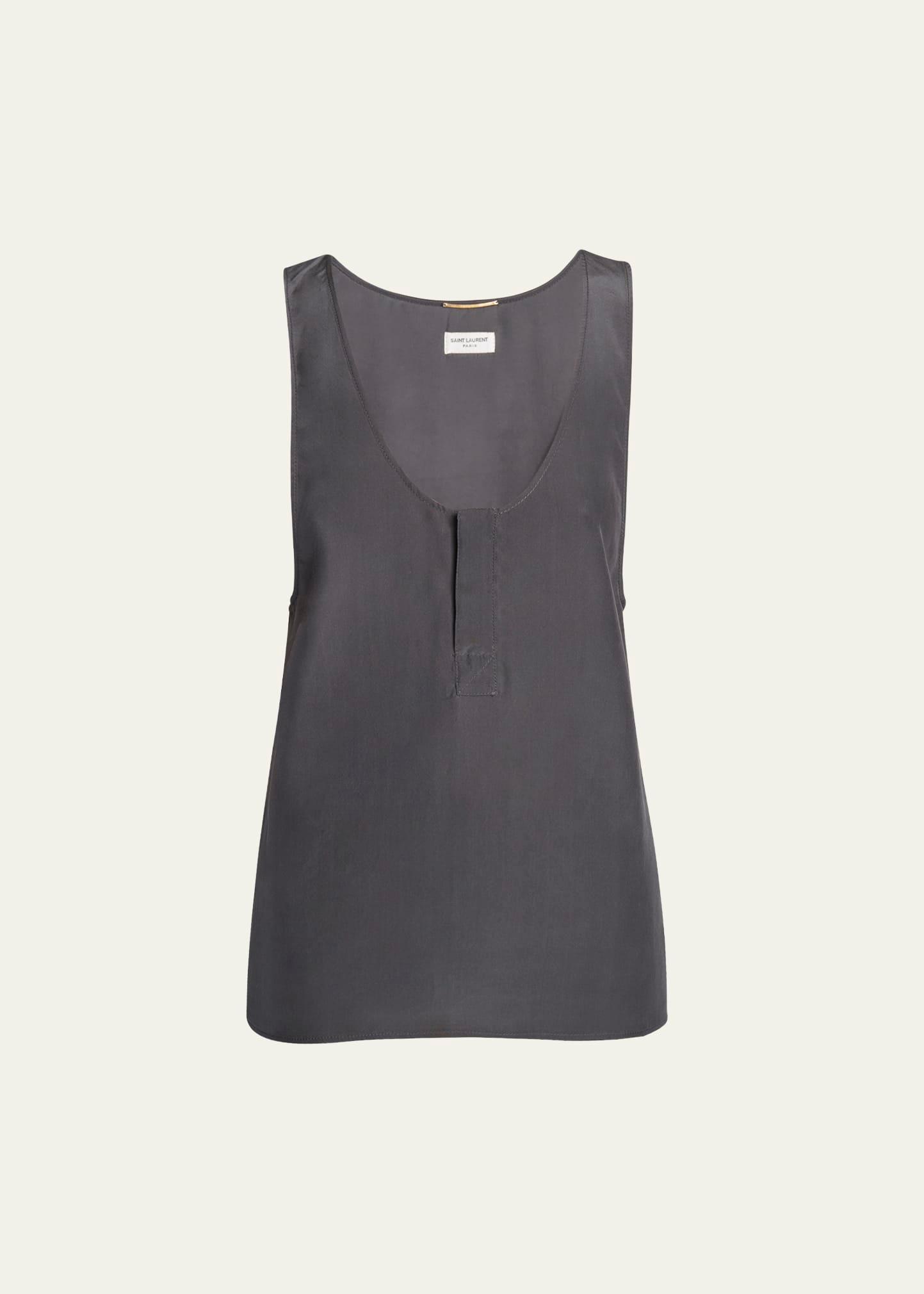 scoop-neck silk tank top