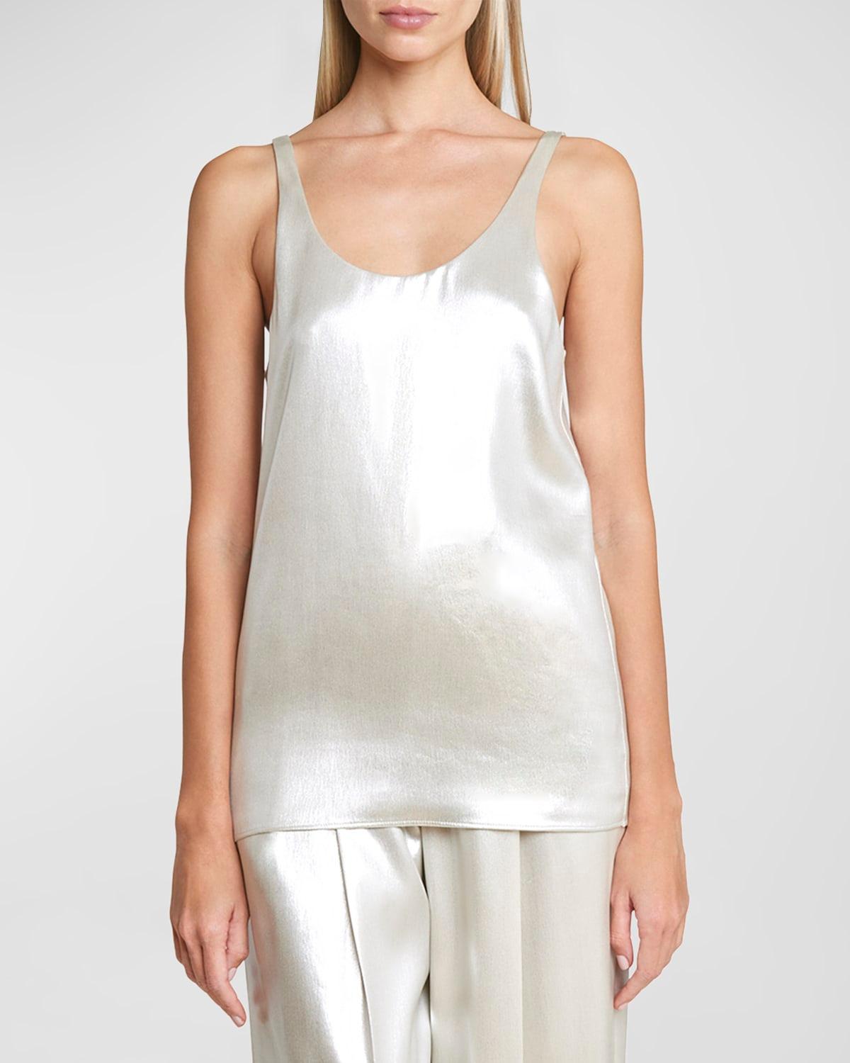 scoop-neck silk tank top