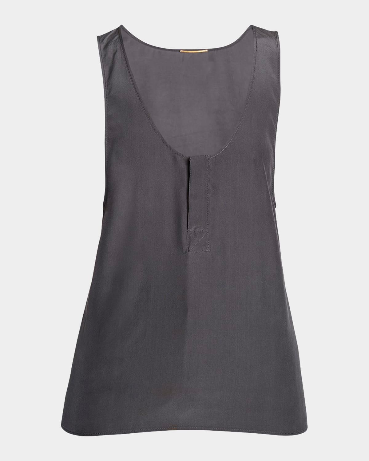 scoop-neck silk tank top
