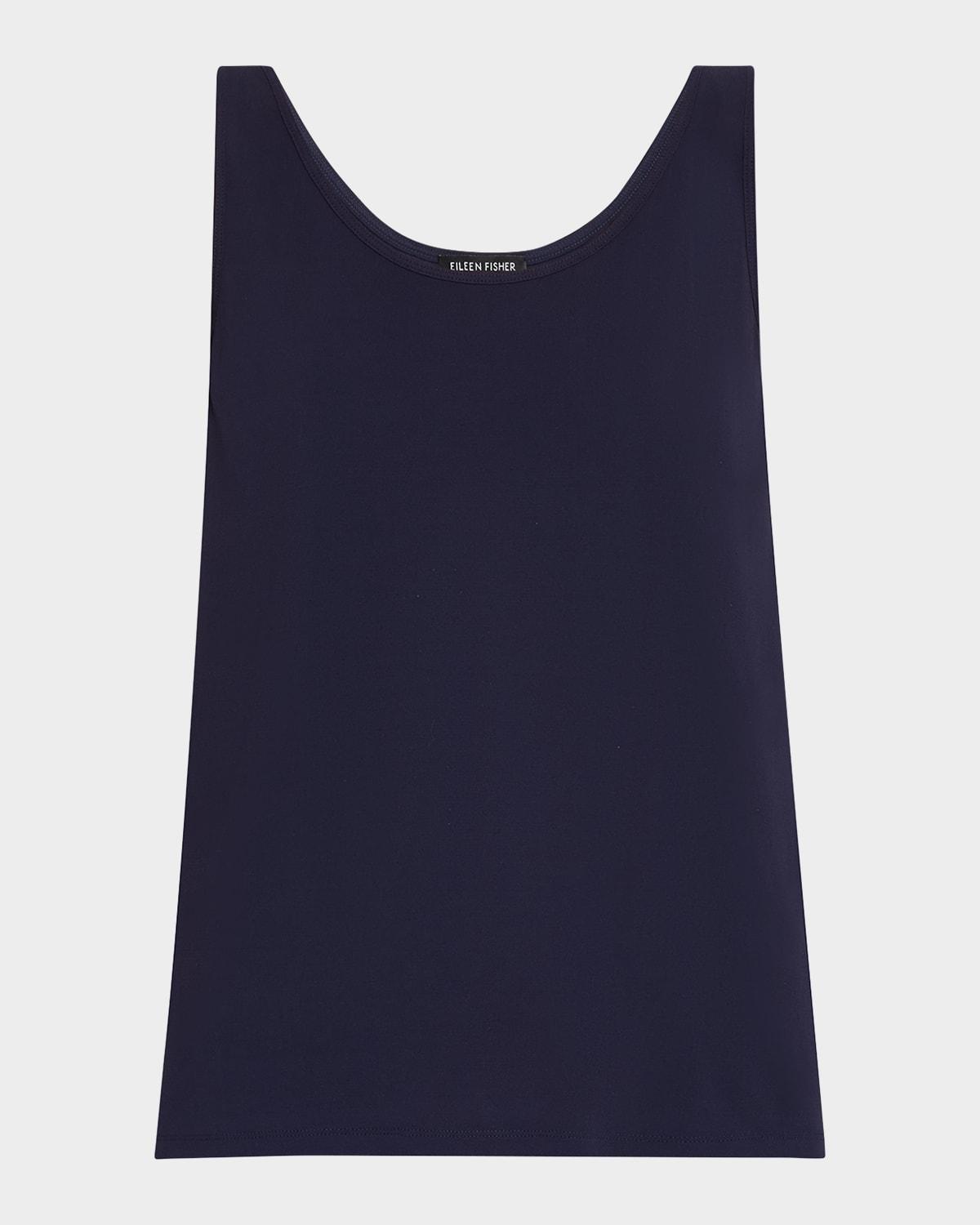 scoop-neck stretch silk jersey tank