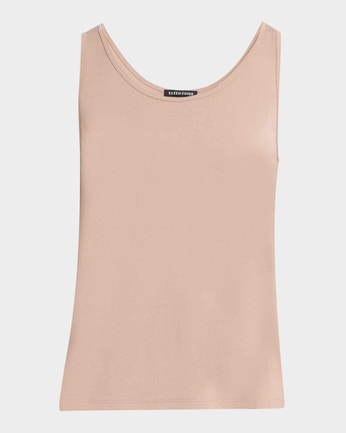 scoop-neck stretch silk jersey tank