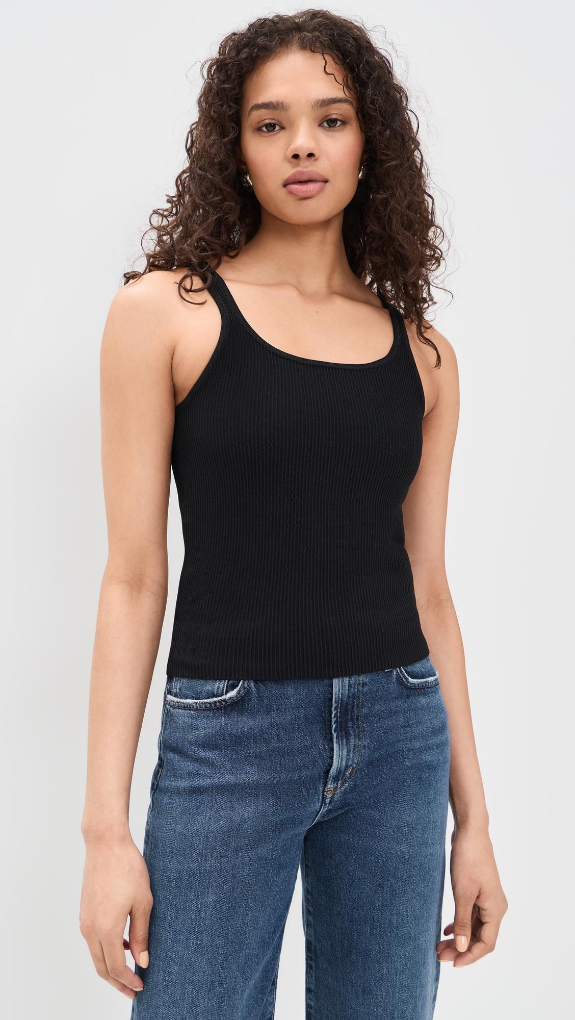 scoop neck tank: instasculpt™ rib knit