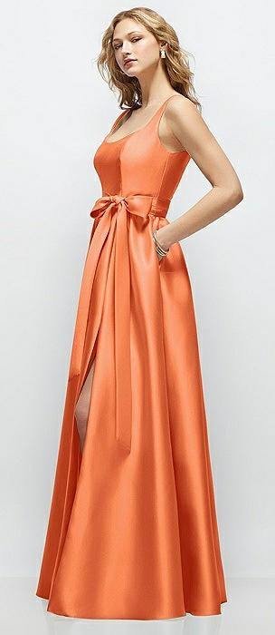 scoop-neck tank bodice maxi dress with full skirt