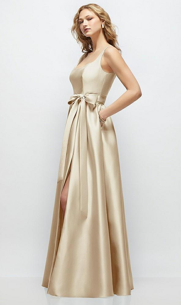 scoop-neck tank bodice maxi dress with full skirt
