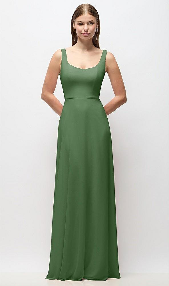 scoop neck tank strap chiffon maxi dress