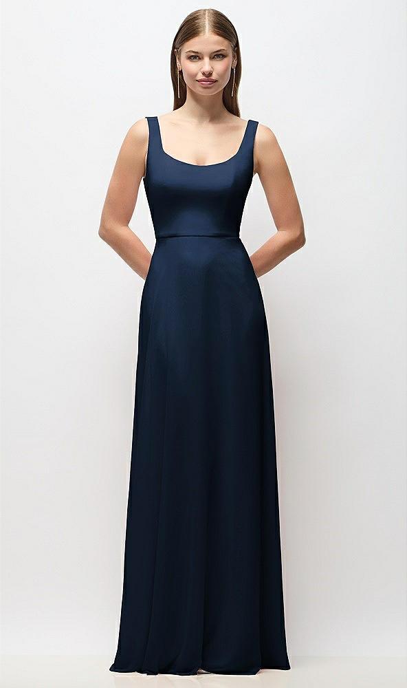 scoop neck tank strap chiffon maxi dress