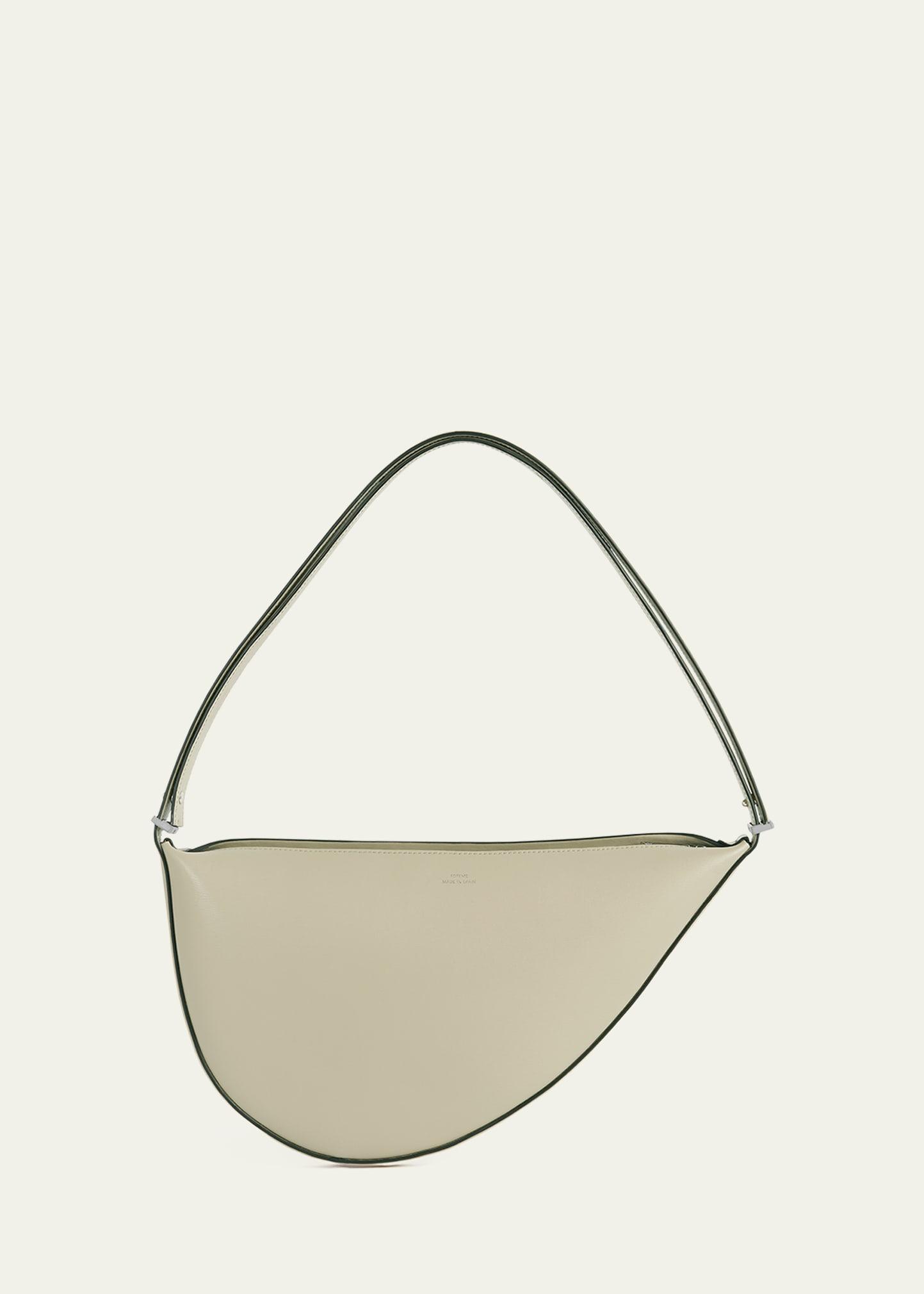 scoop zip leather shoulder bag