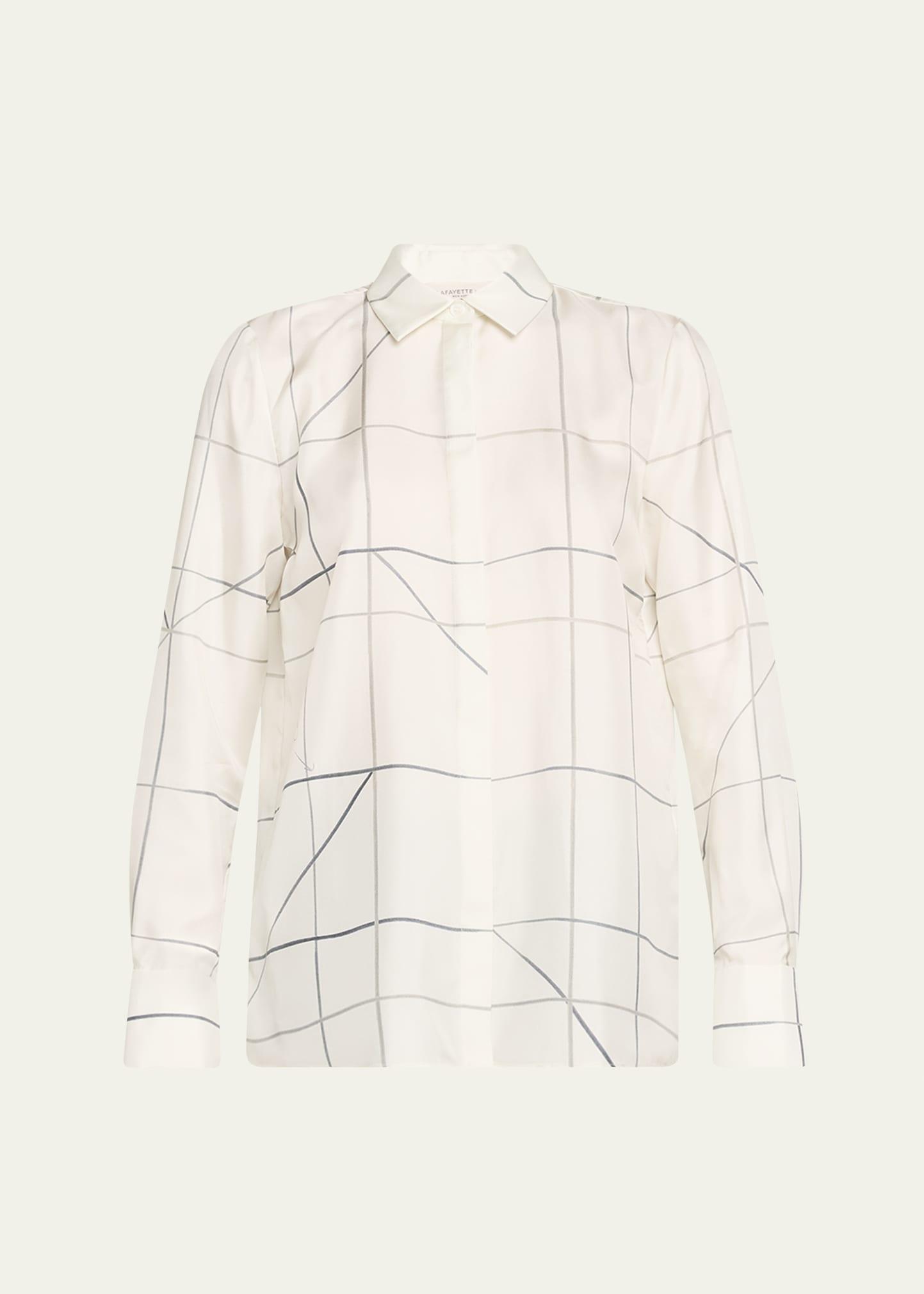 scottie graphic-print silk twill blouse
