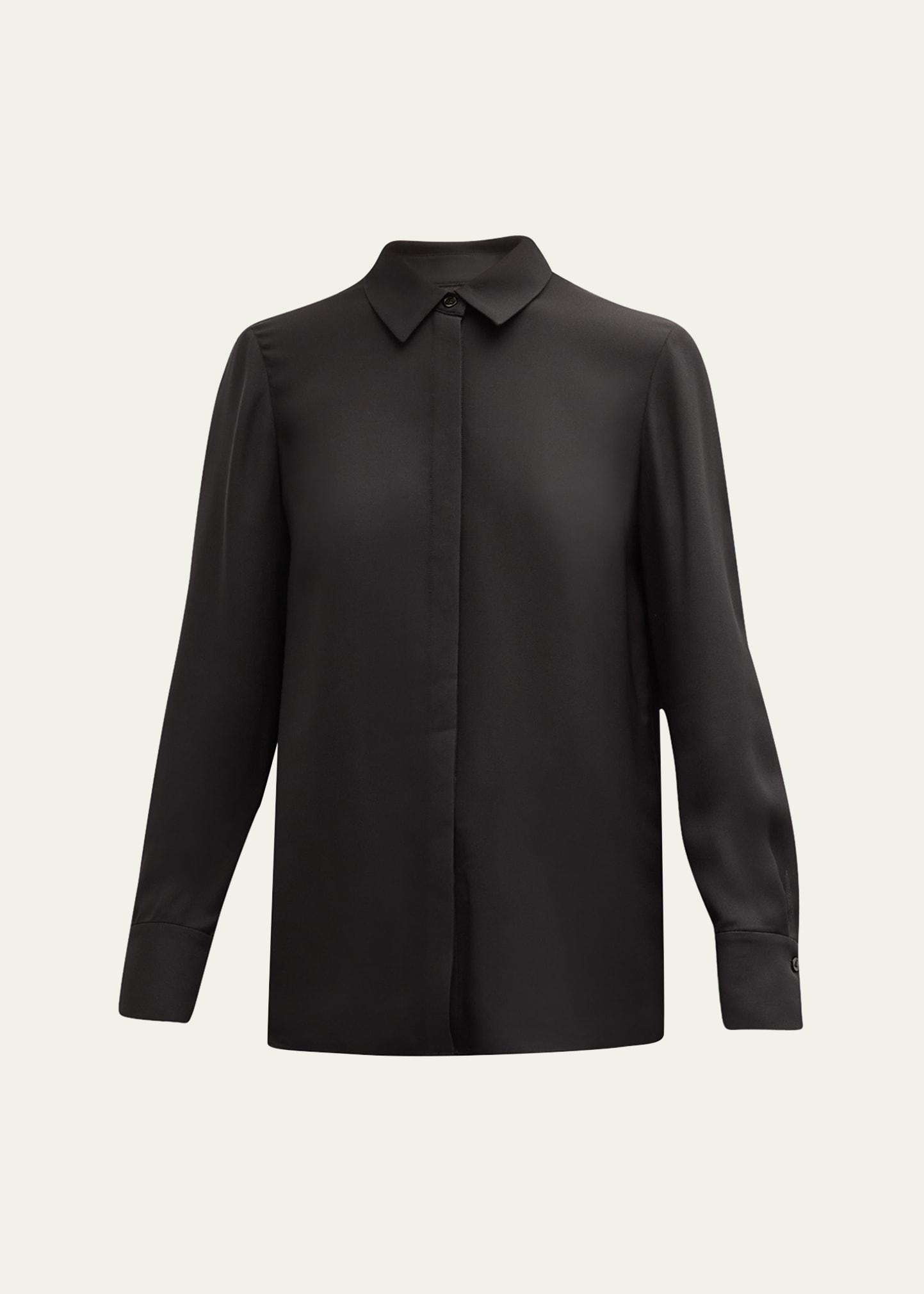 scottie silk button-down blouse