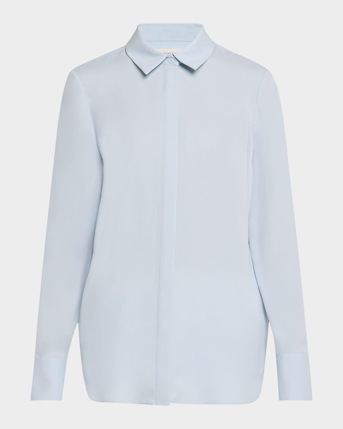 scottie silk button-down blouse