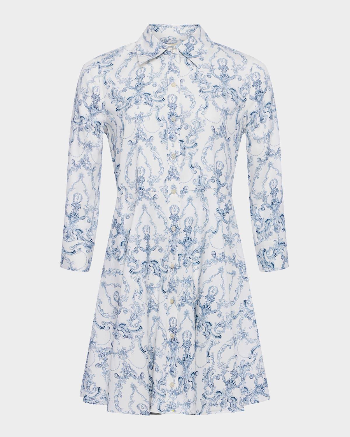 scroll toile meadow mini shirtdress
