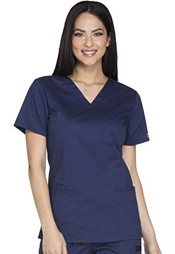 scrubs for women workwear core stretch v-neck top, soft brushed twill ww630, s, navy