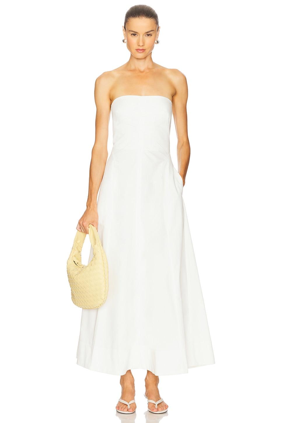 sculpted cotton strapless dress