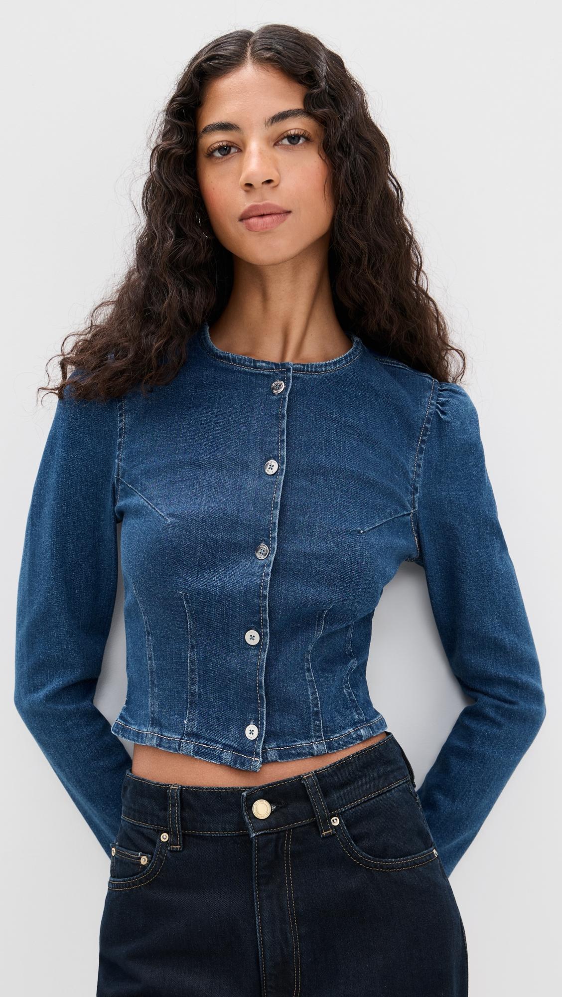 sculpted denim top
