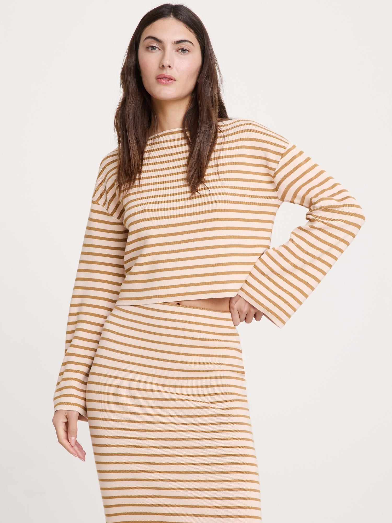 sculpted flare-sleeve top