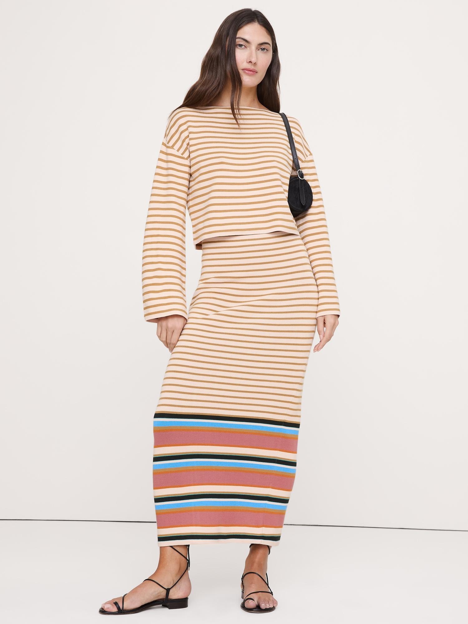 sculpted knit maxi skirt