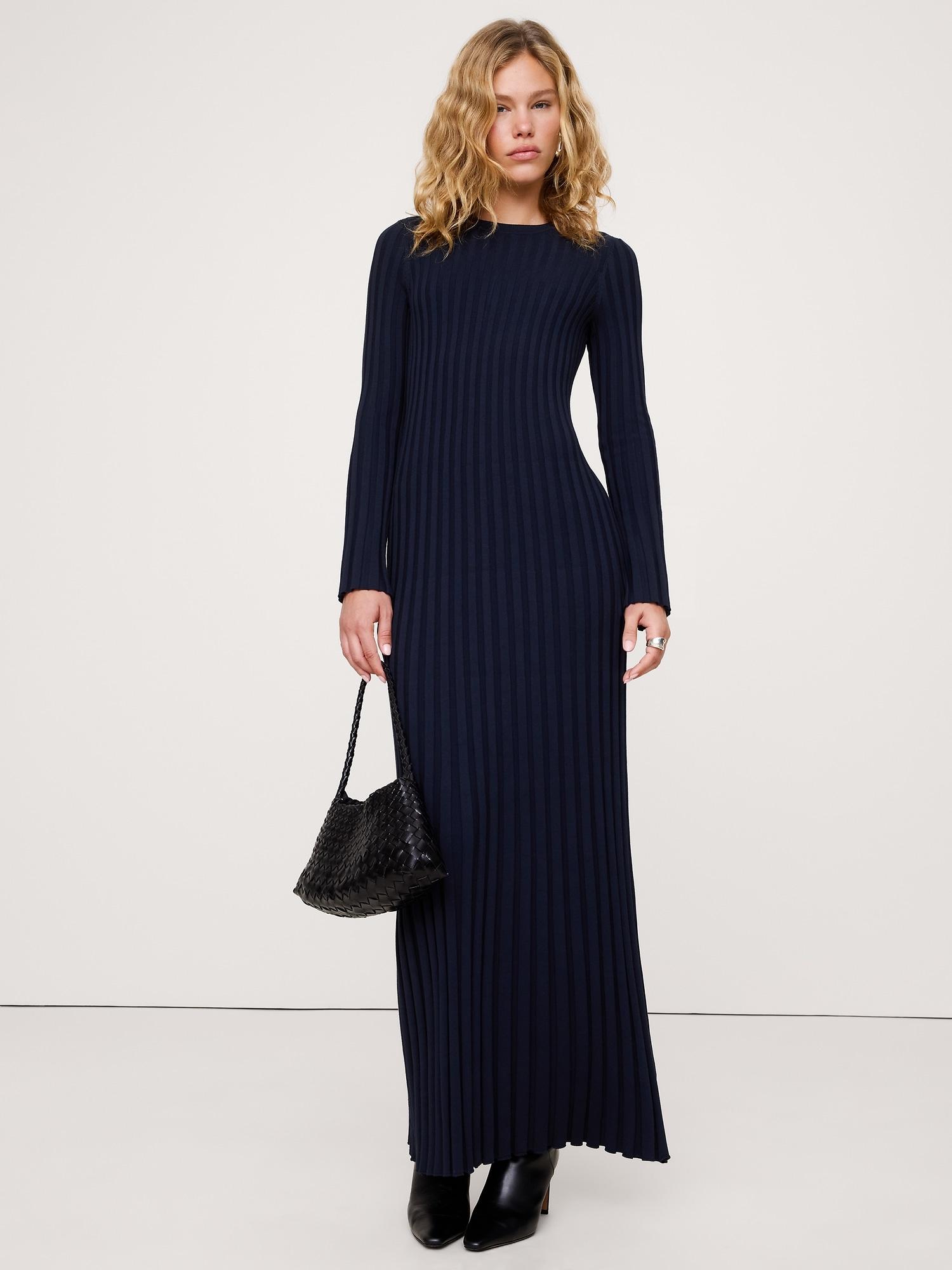 sculpted ribbed maxi dress