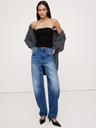 sculpted ribbed strapless top