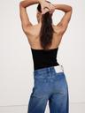 sculpted ribbed strapless top