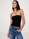 sculpted ribbed strapless top