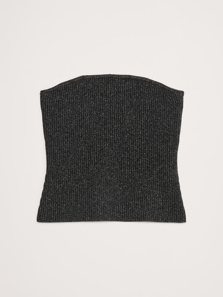 sculpted ribbed strapless top