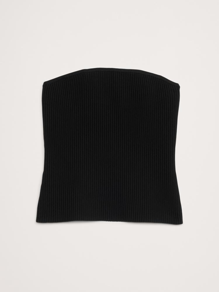 sculpted ribbed strapless top