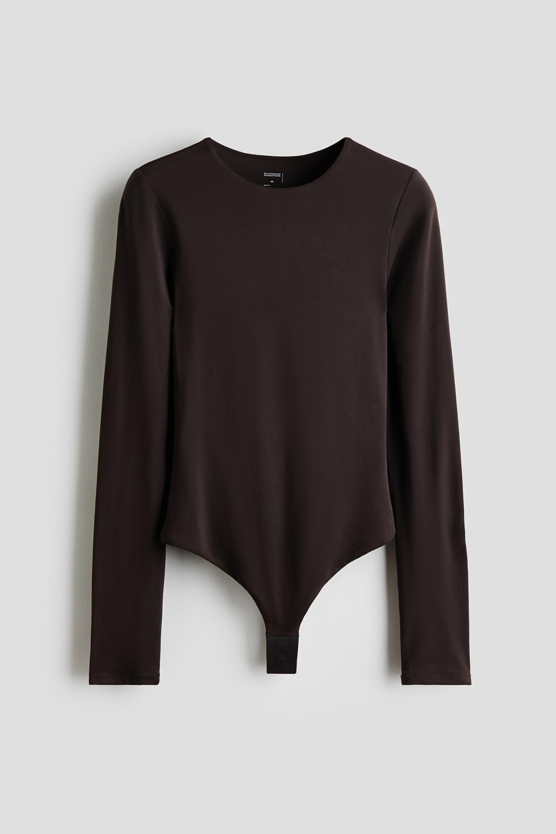 sculpting long-sleeved thong bodysuit