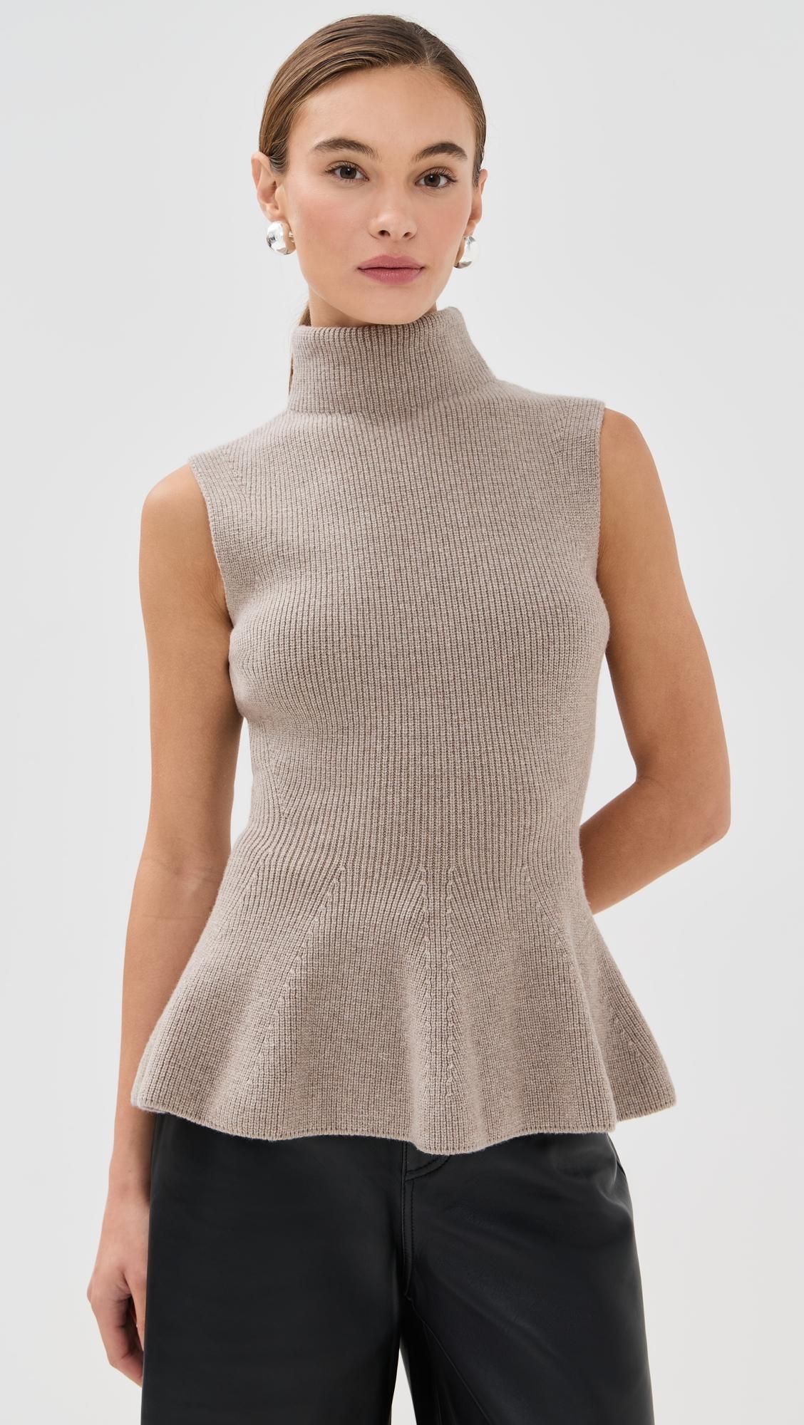 sculptural sleeveless knitted top