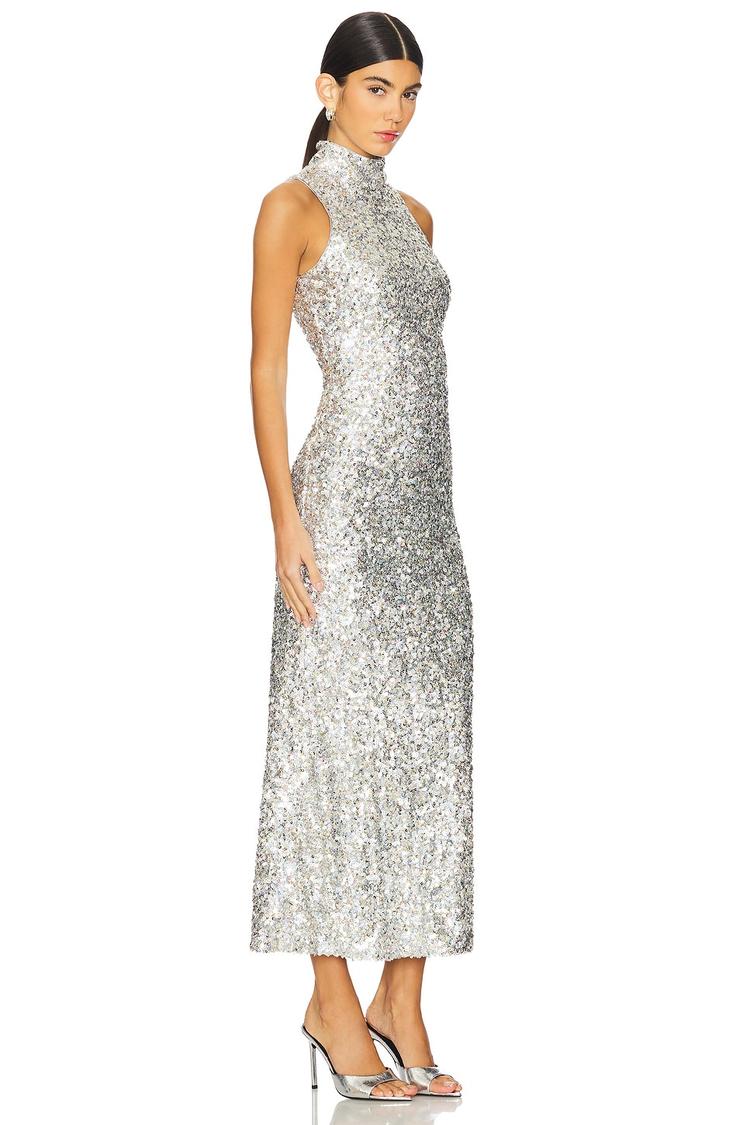 sculpty sleeveless sequin dress