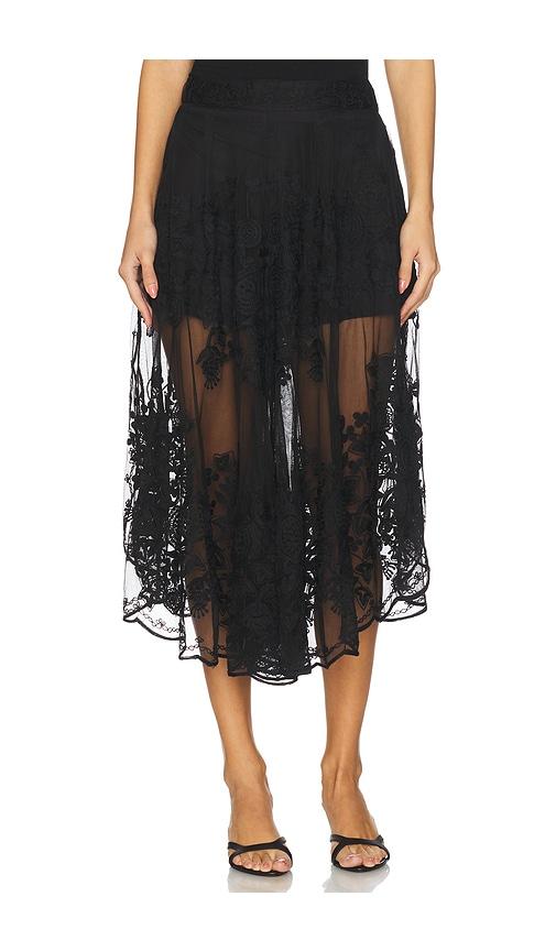 sea arielle lace flared pant in black.