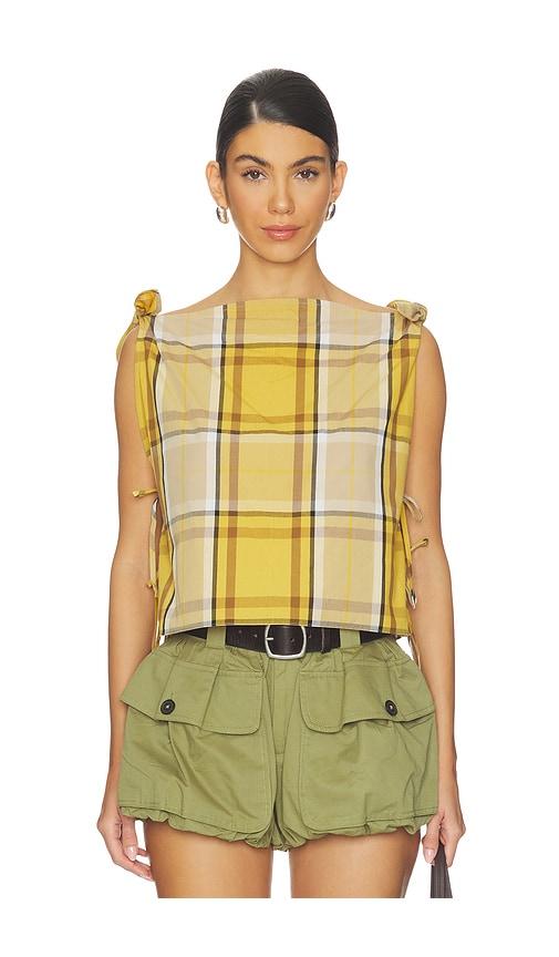 sea copeland plaid top in yellow.