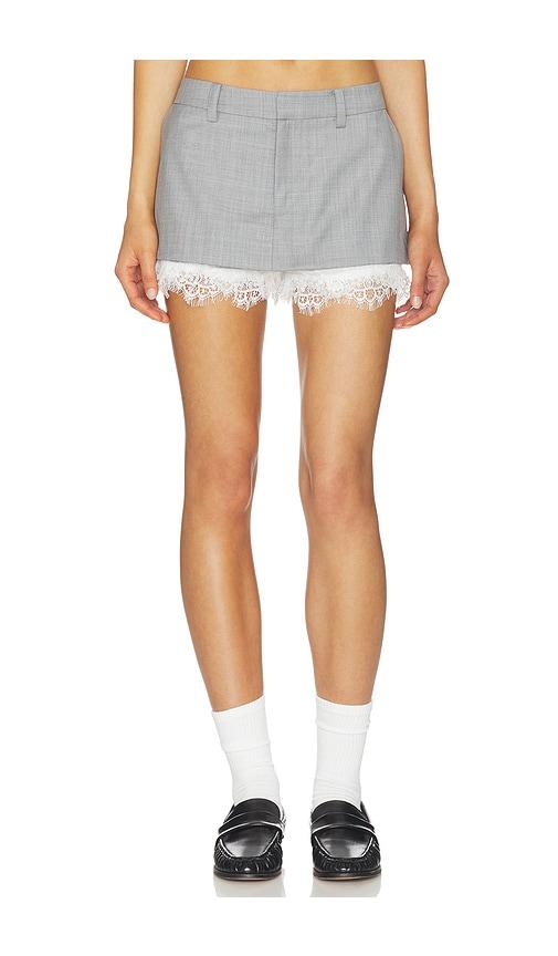 sea fiora tropical wool skort in grey.