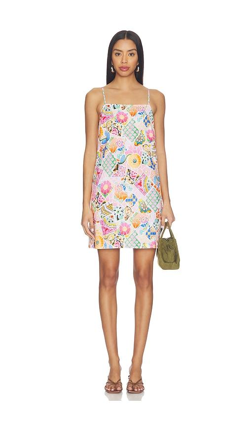 seafolly beach boheme bandeau mini dress in pink.