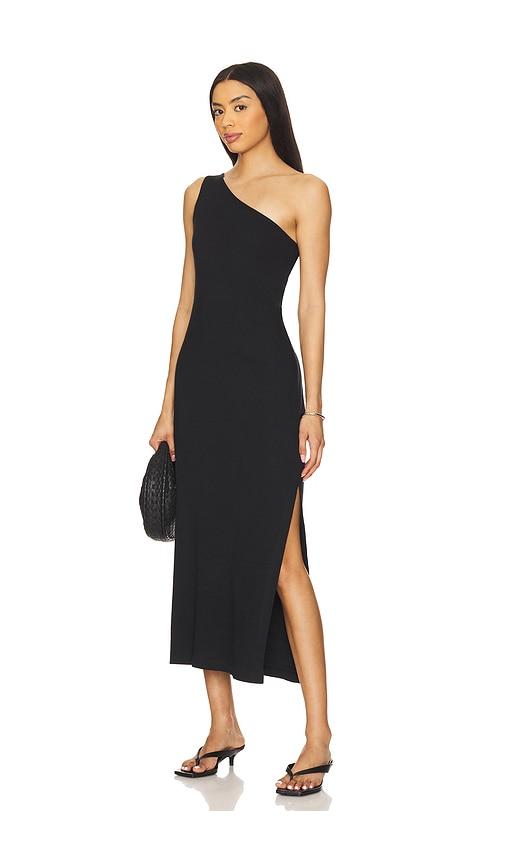 seafolly jersey one shoulder dress in black.
