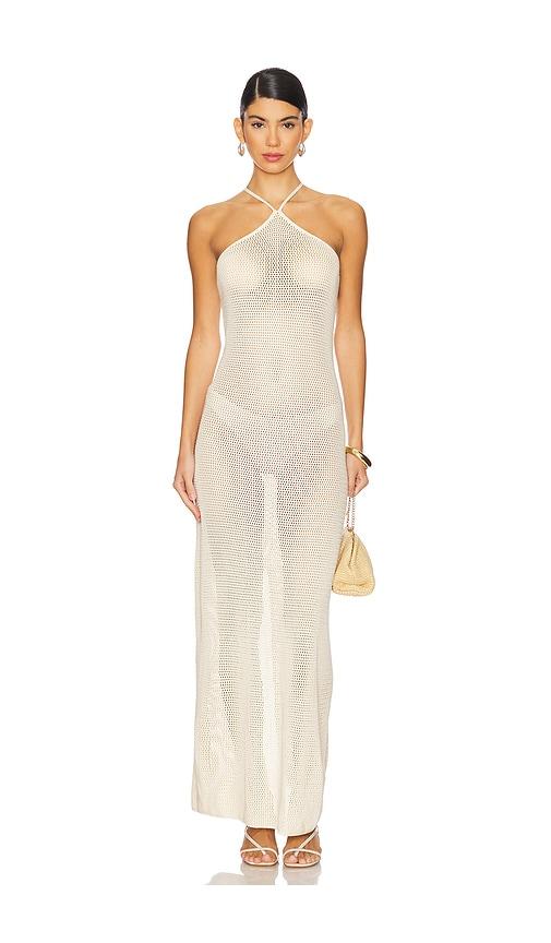 seafolly knit maxi dress in ivory.