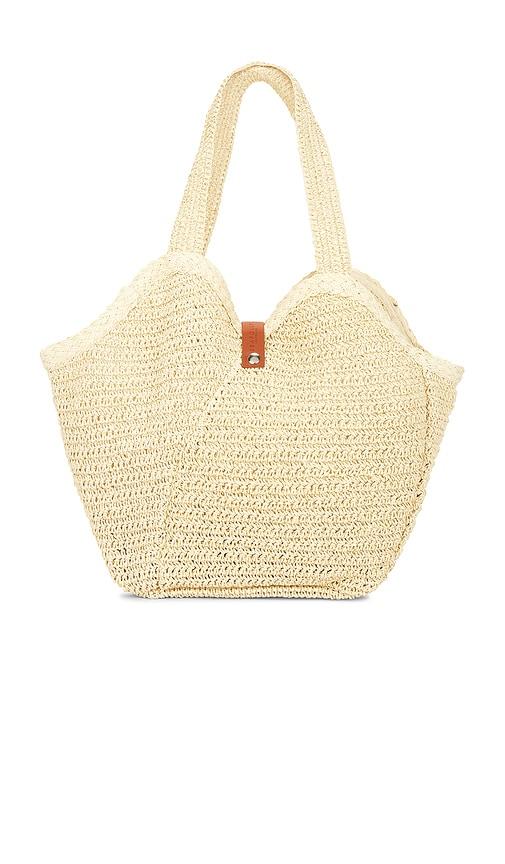 seafolly mirage woven tote bag in beige.