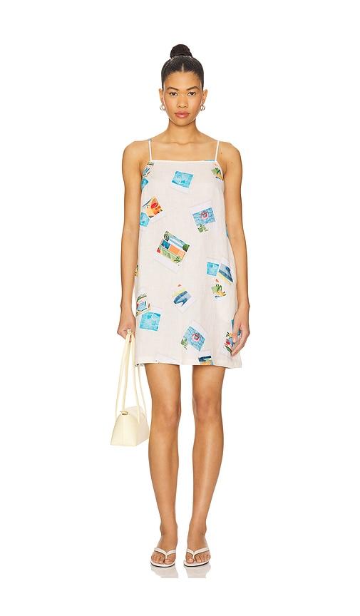 seafolly sunset bandeau mini dress in cream.