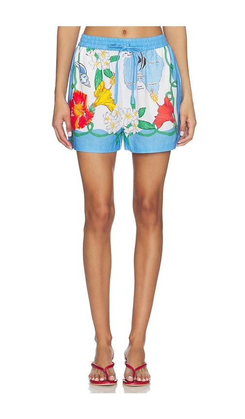 seafolly viva vacation short in blue.