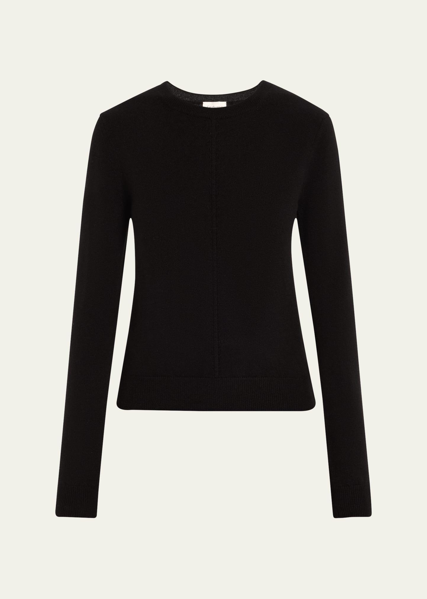 seamed crewneck cashmere sweater