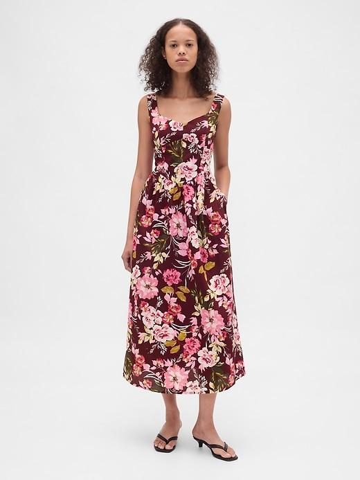 seamed drop-waist maxi dress