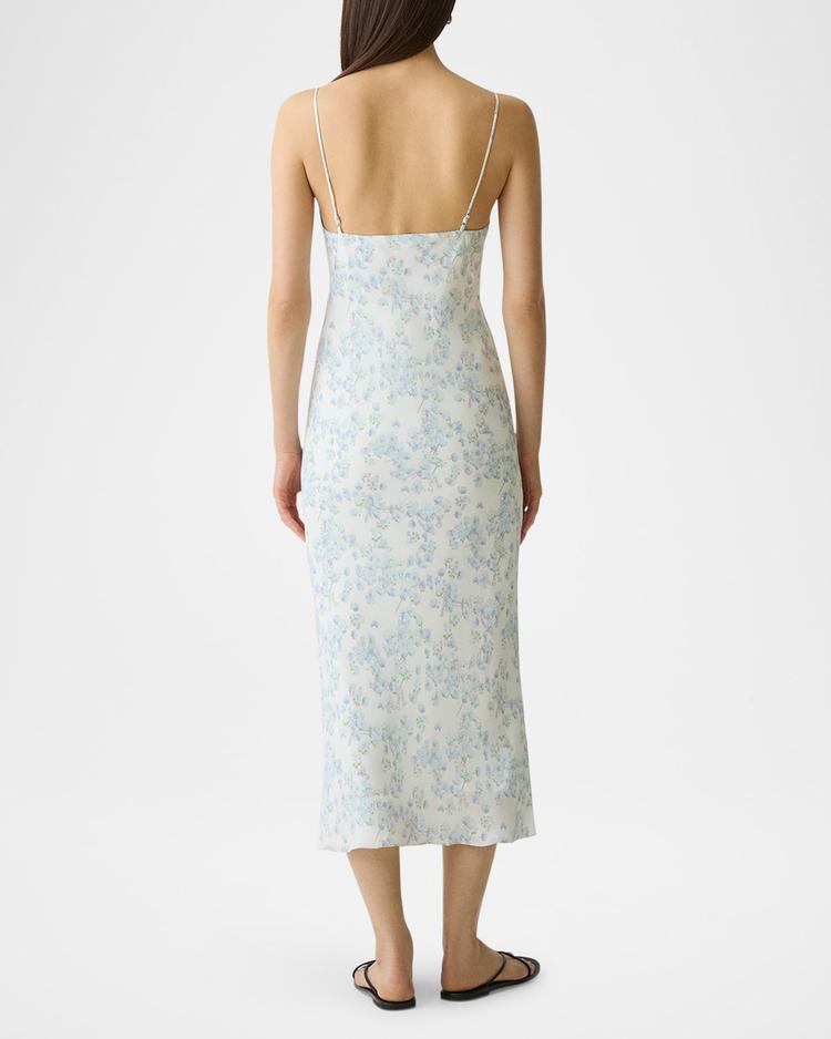seamed floral slip dress