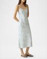 seamed floral slip dress