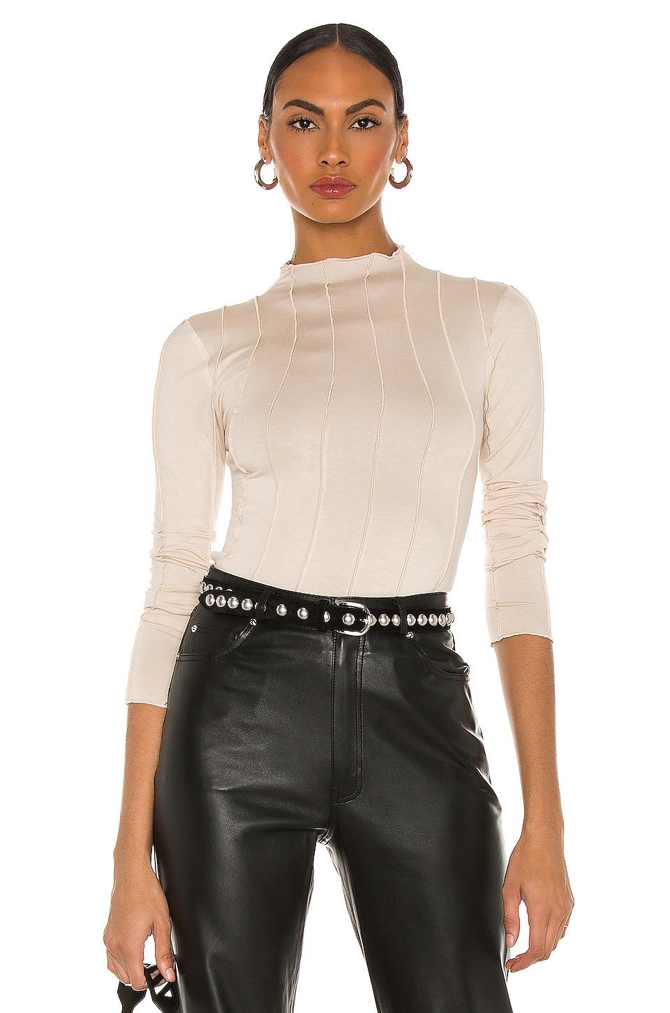 seamed long sleeve top