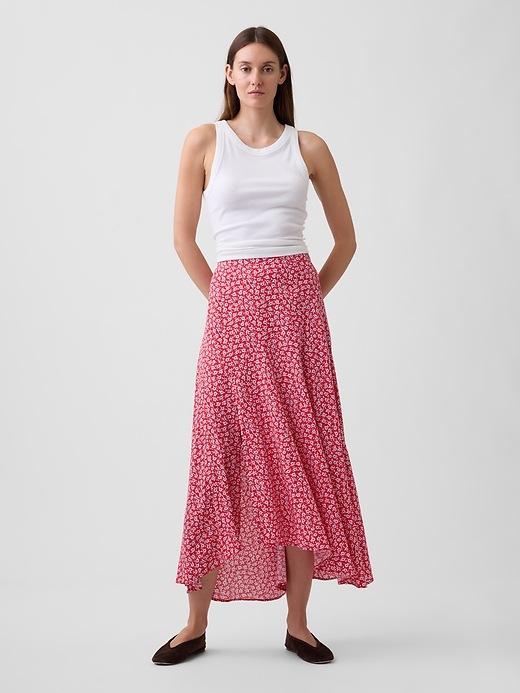 seamed midi skirt