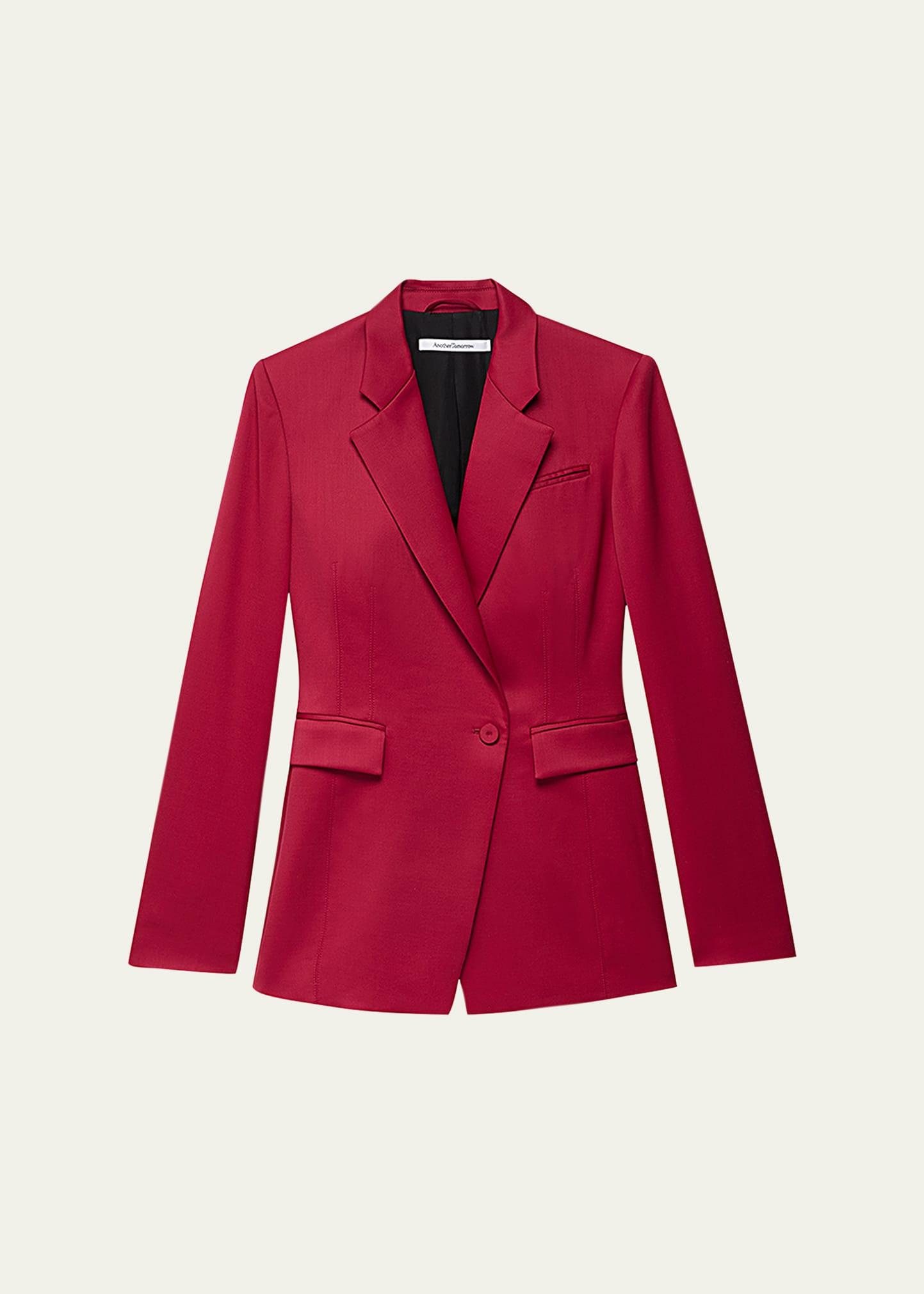 seamed waist wool jacket