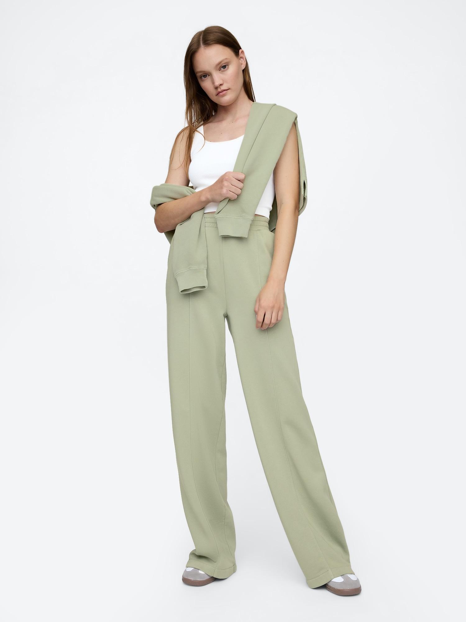 seamed wide-leg pants